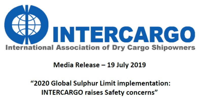 “2020 Global Sulphur Limit implementation: INTERCARGO raises Safety concerns”