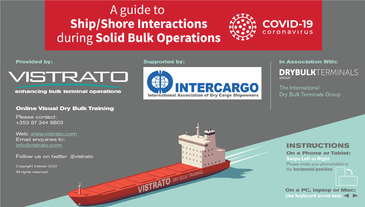 Joint Media Release: “Vistrato’s Covid-19 Guide - A first in co-operation between INTERCARGO and DBTG to ensure the safety of all at the ship/shore interface.”