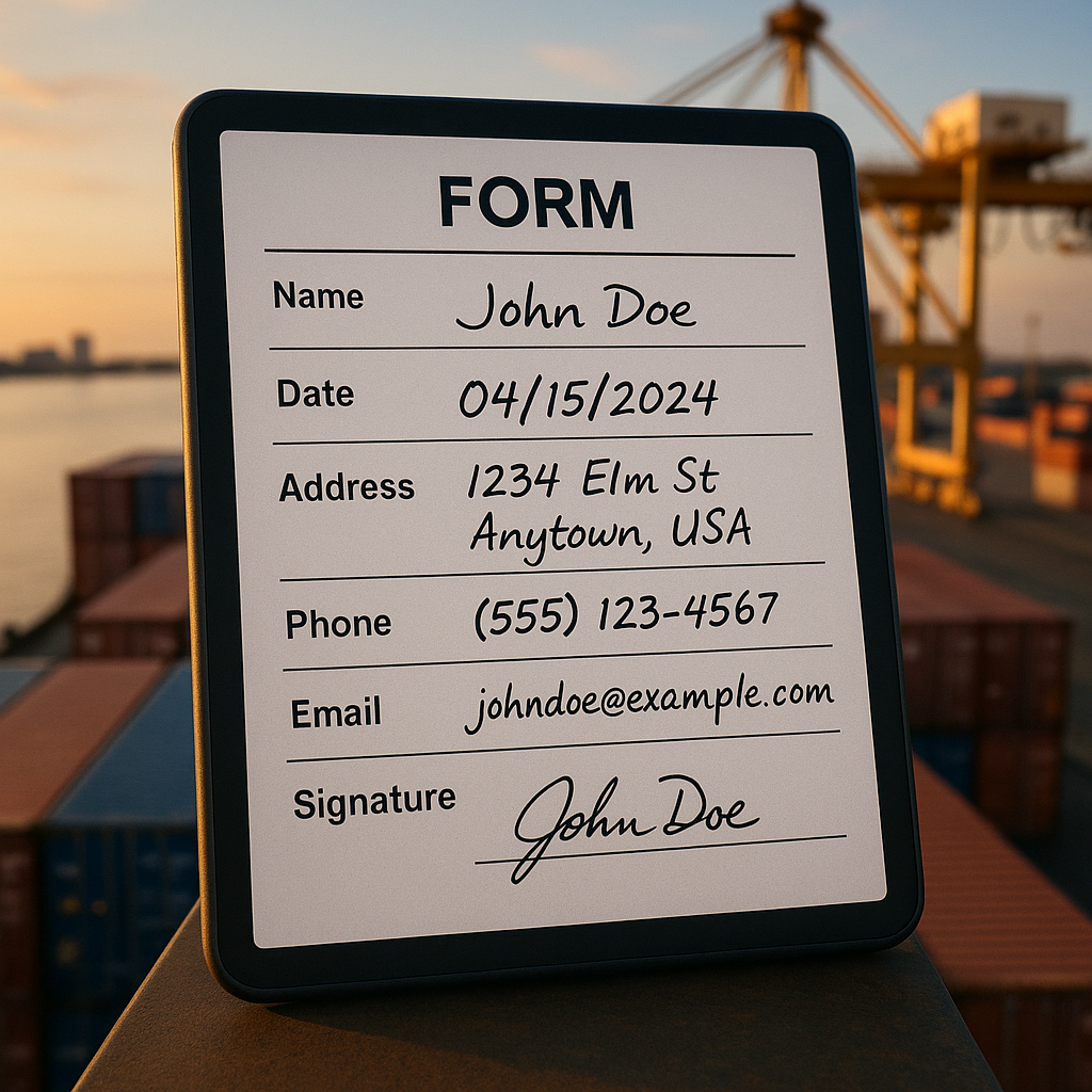 Ports/Terminal Reporting Form